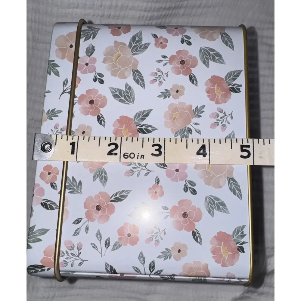 New Flower Floral Kirklands Tin Recipe Box W/Kitchen Food Cooking Category Cards